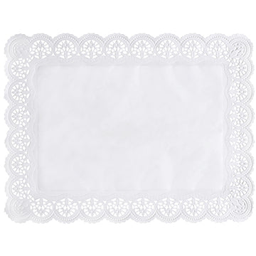 Spitzenpapiere eckig 40 cm x 30 cm weiss