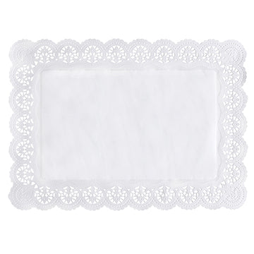Spitzenpapiere eckig 45 cm x 32 cm weiss