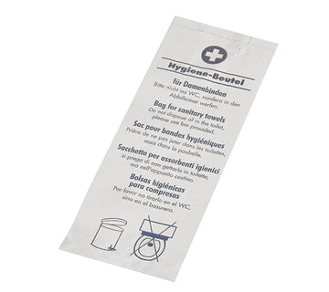 Hygienebeutel 28 cm x 11 cm x 5,5 cm weiss "bedruckt"