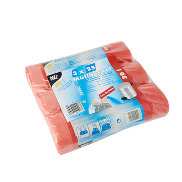 Müllbeutel mit Zugband, HDPE 30 l 70 cm x 55 cm rot