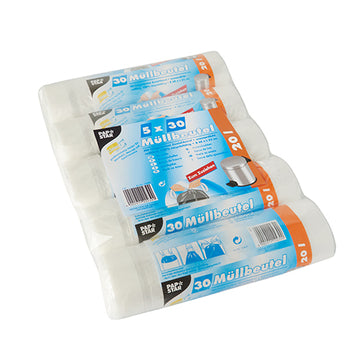 Müllbeutel mit Zugband, HDPE 20 l 55 cm x 48 cm transparent