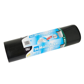 Müllsäcke, LDPE 150 l 150 cm x 70 cm schwarz extra stark und extra reißfest