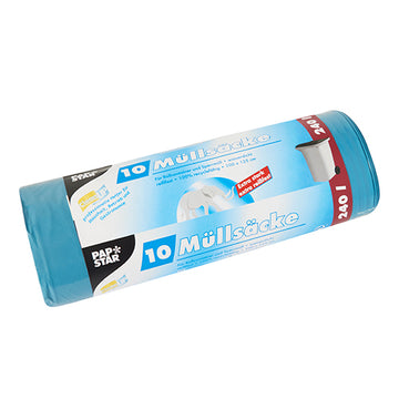 Müllsäcke, LDPE 240 l 125 cm x 100 cm blau extra stark und extra reißfest