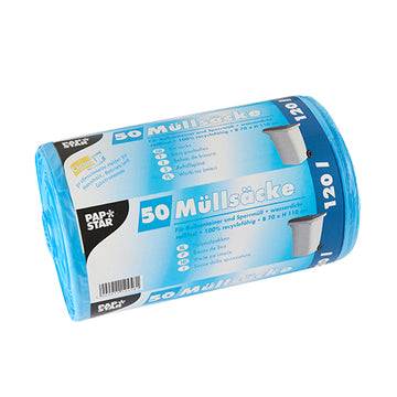 Müllsäcke, HDPE 120 l 110 cm x 70 cm blau