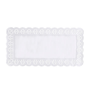Spitzenpapiere eckig 40 cm x 20 cm weiss