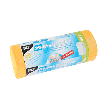 Müllbeutel mit Zugband, LDPE 60 l 71 cm x 64,5 cm gelb