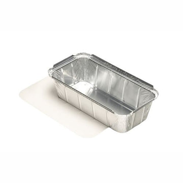 Schalen, Alu + Einlegedeckel, PE-beschichtet eckig 1 l 5,4 cm x 11 cm x 21,3 cm