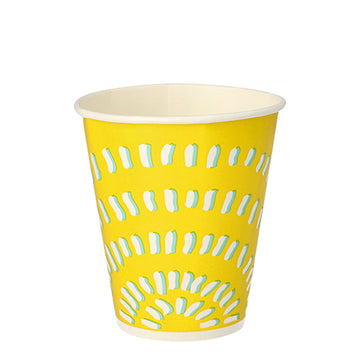 Trinkbecher für Kaltgetränke, Pappe 0,3 l Ø 8,97 cm · 10 cm gelb "Rays"
