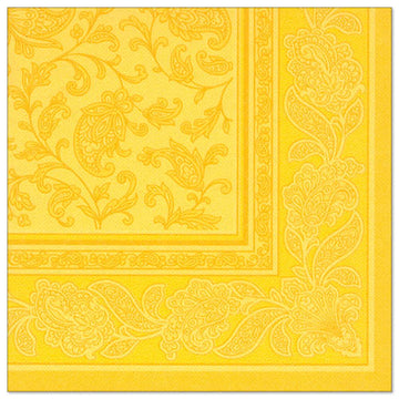 Servietten "ROYAL Collection" 1/4-Falz 40 cm x 40 cm gelb "Ornaments"