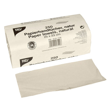 Blatt Handtuchpapier V-Falz 23 cm x 25 cm natur Zick Zack, 1-lagig