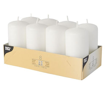 Stumpenkerzen Ø 50 mm · 100 mm weiss