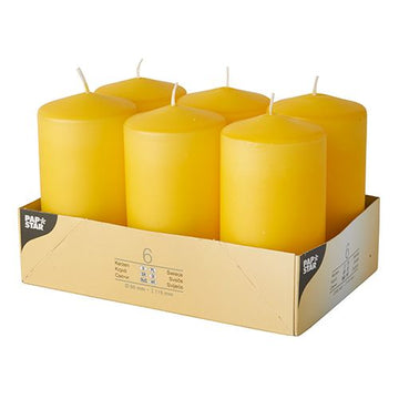 Stumpenkerzen Ø 60 mm · 115 mm goldgelb