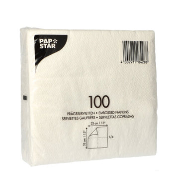 Servietten, 1-lagig 1/4-Falz 33 cm x 33 cm weiss