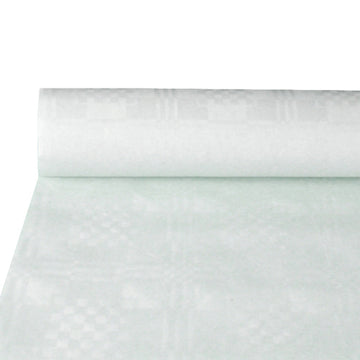 Papiertischtuch mit Damastprägung 10 m x 1,2 m weiss