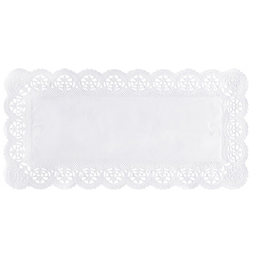 Spitzenpapiere eckig 34 cm x 17 cm weiss