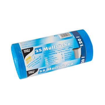 Müllsäcke, HDPE 120 l 110 cm x 70 cm blau