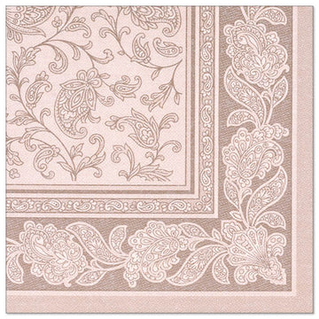Servietten "ROYAL Collection" 1/4-Falz 40 cm x 40 cm mocca "Ornaments"