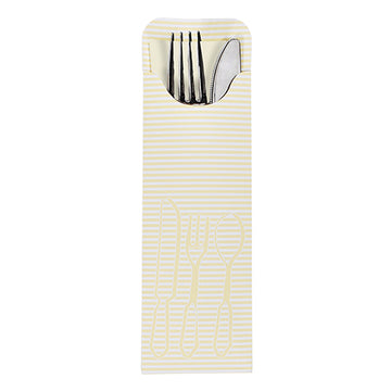 Bestecktaschen 23,5 cm x 7,3 cm creme inkl. farbiger Serviette