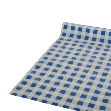 Tischdecke, Folie 50 m x 80 cm blau "Karo"