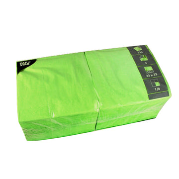 Servietten, 3-lagig 1/4-Falz 33 cm x 33 cm limonengrün