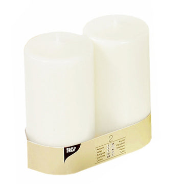 Stumpenkerzen Ø 80 mm · 150 mm weiss mit Flachkopf