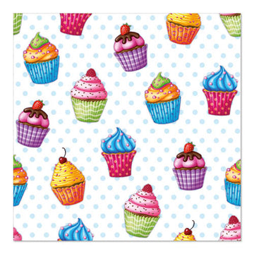 Servietten, 3-lagig 1/4-Falz 33 cm x 33 cm "Cupcakes"