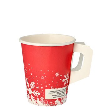 Trinkbecher mit Henkel, Pappe 0,2 l Ø 8 cm · 9,3 cm "Winter Time"