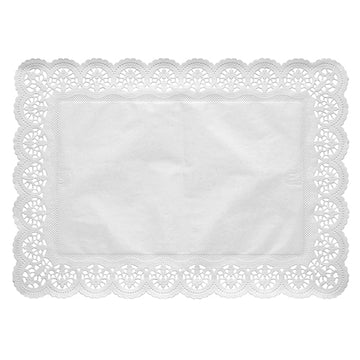 Spitzenpapiere eckig 53 cm x 32,5 cm weiss