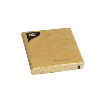 Servietten, 3-lagig 1/4-Falz 25 cm x 25 cm gold