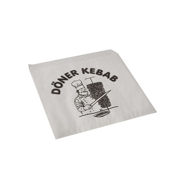 Döner-Kebab-Tüten, Pergament-Ersatz 16 cm x 16 cm weiss fettdicht