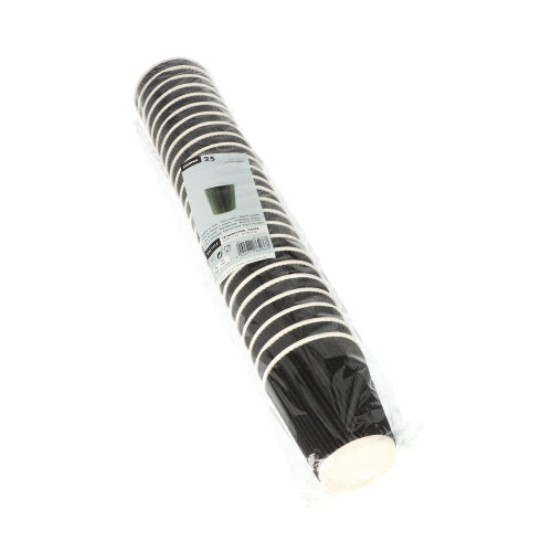 Trinkbecher, Pappe "To Go" 0,2 l Ø 8 cm · 9 cm schwarz Ripple Wall