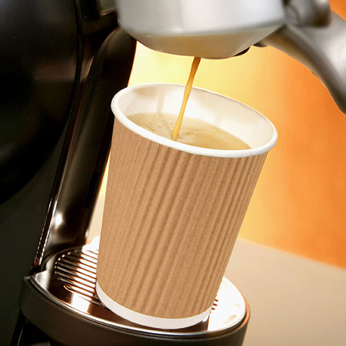 Trinkbecher, Pappe "To Go" 0,3 l Ø 9 cm · 11 cm schwarz Ripple Wall