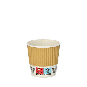 Trinkbecher, Pappe 0,1 l Ø 6 cm · 6 cm natur Ripple Wall