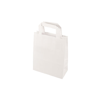 Tragetaschen, Papier 22 cm x 18 cm x 10 cm weiss mit Tragegriff
