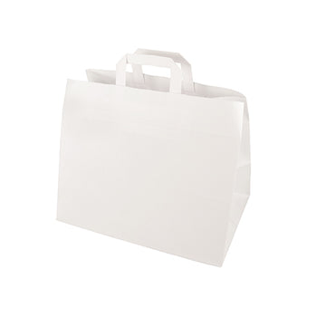 Tragetaschen, Papier 27 cm x 32 cm x 17 cm weiss mit Tragegriff