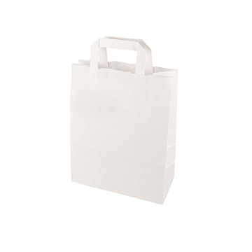 Tragetaschen, Papier 28 cm x 22 cm x 10 cm weiss mit Tragegriff