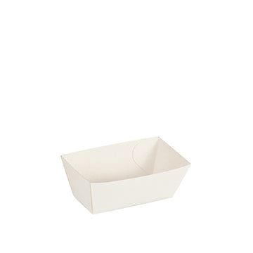 Saucentrays, Pappe "pure" 3,5 cm x 3 cm x 7 cm weiss "Good Food"