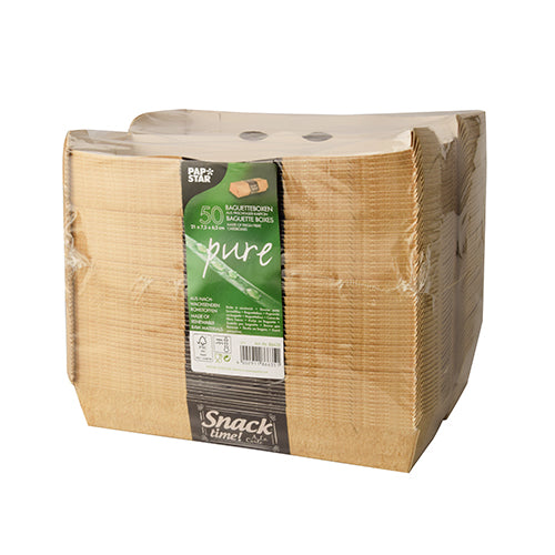 Baguetteboxen, Pappe "pure" 6,5 cm x 7,5 cm x 21 cm "Good Food"