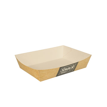 Snacktrays, Pappe "pure" 4 cm x 11 cm x 16 cm "Good Food"
