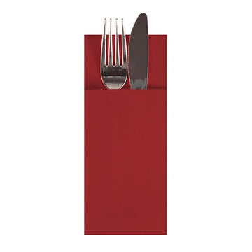 Bestecktaschen, Airlaid 40 cm x 33 cm bordeaux mit Besteckfalz