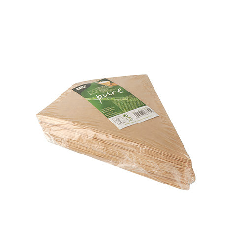 Pommes-Frites-Spitztüten mit Dip-Ecke, Pappe "pure" 19,5 cm x 16,5 cm braun/weiss