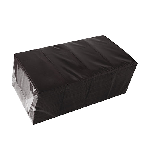 Bestecktaschen, Airlaid 40 cm x 33 cm schwarz mit Besteckfalz