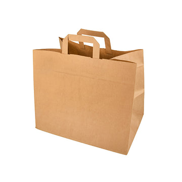 Tragetaschen, Papier 27 cm x 32 cm x 21,5 cm braun mit Tragegriff