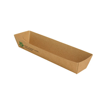 Snacktrays, Pappe "pure" 3,5 cm x 3,3 cm x 18,5 cm braun "100% Fair"