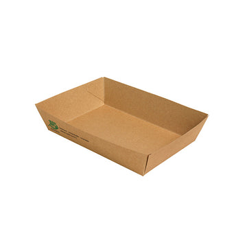 Snacktrays, Pappe "pure" 4 cm x 11 cm x 16 cm braun "100% Fair" extra groß