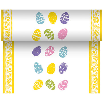 Tischläufer, stoffähnlich, Airlaid 24 m x 40 cm "Coloured Eggs"