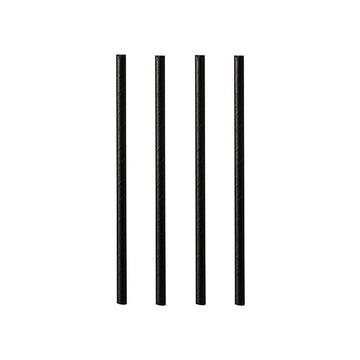 Cocktail Trinkhalme, Papier Ø 7 mm · 15 cm schwarz