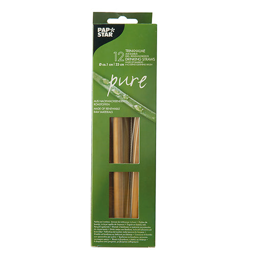 Trinkhalme, Bambus "pure" 23 cm inkl. Reinigungsbürste