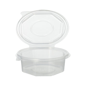 Verpackungsbecher mit Klappdeckeln, PP 8-eckig 375 ml 4,2 cm x 11 cm x 11 cm transparent