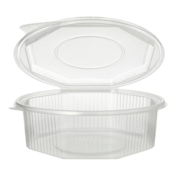 Verpackungsbecher mit Klappdeckeln, PP 8-eckig 1,5 l 5,9 cm x 18 cm x 18 cm transparent